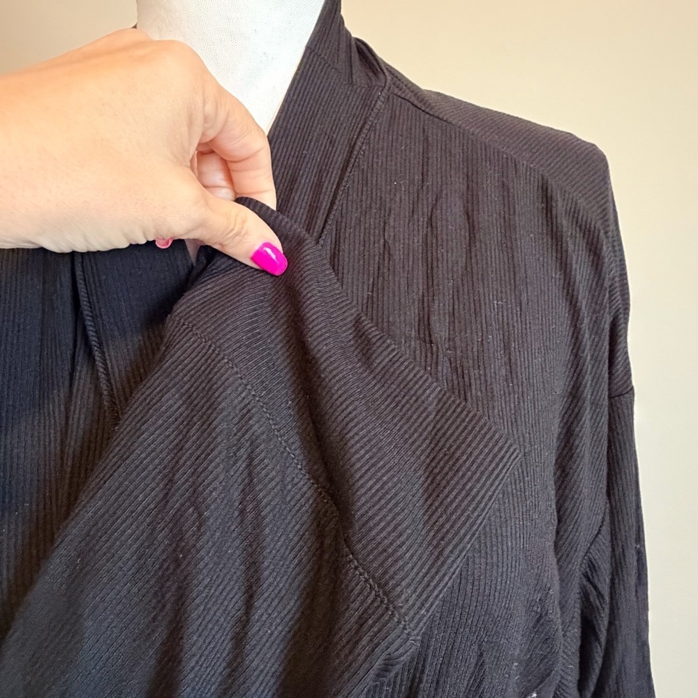NWT SKIMS soft lounge rib robe size xl black relaxed fit - Picture 16 of 16